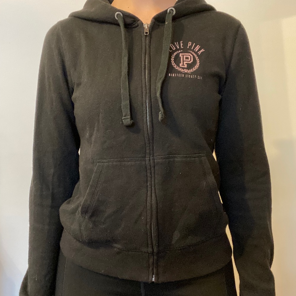 VS Pink Sequin Bling Zip Up Hoodie